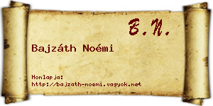 Bajzáth Noémi névjegykártya